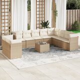 vidaXL 11-dijelni set vrtnih sofa od poliratana s jastucima bež | shoptok.hr