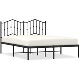  The Living Store Kovinski posteljni okvir z vzglavjem črn 135x190 cm - Posteljni Okvir, (21502759) | Shoptok.si