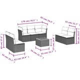  8-dijelni set vrtnih sofa od poliratana s jastucima bež | shoptok.hr