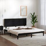 Maison Chic Posteljni okvir - Dvoposteljna postelja - Zakonska postelja črn iz trdne borovine 200x200 cm-J4873, (21774250) | Shoptok.si
