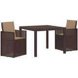  Vrtni set za objed 3 kom. Smeđa i sivosmeđa PP | shoptok.hr