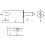 Distanzer M/Ž mesingani M3x30mm