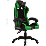 vidaXL racing stol z RGB LED lučkami zeleno in črno umetno usnje | Shoptok.si