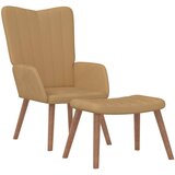  Stolica za opuštanje s osloncem za noge smeđa baršunasta | shoptok.hr
