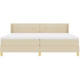  Krevet s opruga kutije s uzglavljem Krema 200 x 200 cm tkanina | shoptok.hr