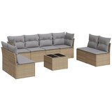 Maison Chic Seti vrtnega pohištva - Vrtna garnitura 9-delna z blazinami bež poli ratan, (21796232) | Shoptok.si