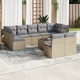 Maison Chic Seti vrtnega pohištva - Vrtna garnitura - Vrtni pohištvo set 10-delna z blazinami bež poli ratan, (21817016) | Shoptok.si