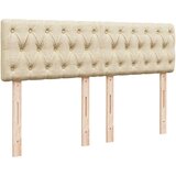 vidaXL Otomanska postelja z vzmetnico krem 140x200 cm blago | Shoptok.si
