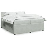 vidaXL Box spring postelja z vzmetnico svetlo siva 200x200 cm žamet Cene