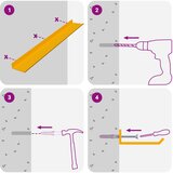  Lebdeća polica Zidne 4 pcs Žuta 60 x 8,5 x 2,5 cm Čelik | shoptok.hr