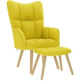  Stolica za opuštanje s tabureom za noge svjetložuta tkanina | shoptok.hr
