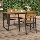 Maison Chic Vrtni stoli - Stol za vrt 2 kosa trden akacijev les in kovina JS1340, (21878846) | Shoptok.si
