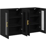  Zidna komoda Set od 2 Crna hrastovina Konstruirano drvo | shoptok.hr