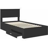  Krevetna konstrukcija s ladicama Crna i srebrna 100 x 200 cm | Eponuda.com