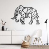 Wallxpert metalni zidni ukras 5310, geometrijski slon, 60 x 40 cm, crni | Eponuda.com
