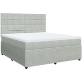 vidaXL Krevet s oprugama i madracem svjetlosivi 180x200 cm baršunasti | shoptok.hr