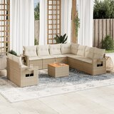 Maison Chic Seti vrtnega pohištva - Vrtna garnitura - Vrtni pohištvo set 10-delna z blazinami bež poli ratan, (21812018) | Shoptok.si