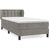 Box spring postelja z vzmetnico svetlo siv 90x190 cm žamet, (20846849) | Shoptok.si