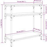  Konzolni stol smeđa boja hrasta 75x29x75 cm konstruirano drvo | shoptok.hr