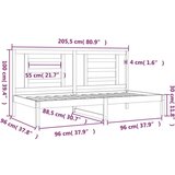  Dnevna postelja bela 90x200 cm trdna borovina, (20725806) | Shoptok.si