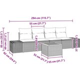 vidaXL 5-delni vrtni set s blazinami Bež poli ratan akacija, (22094047) | Shoptok.si