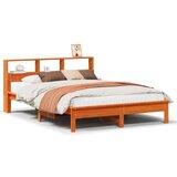  Knjižna postelja brez vzmetnice vošč. rjava 120x190 cm borovina | Shoptok.si