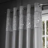 Sive zavese v kompletu 2 ks 168x183 cm Glitzy –