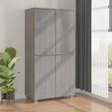 vidaXL garderobna omara svetlo siva 89x50x180 cm trdna borovina | Shoptok.si