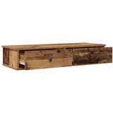 vidaXL Stenska polica s predali starinski les 100x37,5x19 cm inž. les | Shoptok.si