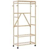  Stalak za odjeću s policama i kotačima 90x40x179 5 cm bambus - 90 cm 1 s kotačima 1 | shoptok.hr