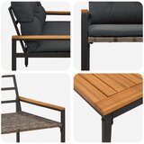  Set vanjskog namještaja 4 pcs Tamnosiva poliratan | shoptok.hr