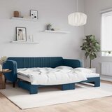  Dnevni krevet na razvlačenje plavi 100 x 200 cm baršunasti | shoptok.hr
