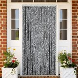 vidaXL Zastor protiv muha sivi i crno-bijeli 100 x 220 cm od šenila Cijene
