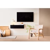 Hammel Furniture Črna TV omarica v jesenovem dekorju 89x22 cm Mistral – | Shoptok.si