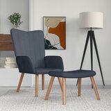  The Living Store Stol za sproščanje s stolčkom temno siv žamet - Stol Za Sproščanje, (21445407) Cene