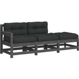 Maison Chic Seti vrtnega pohištva - Vrtna garnitura - Vrtni pohištvo set 3-delna z blazinami siv trden les, (21810562) | Shoptok.si