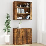  Zidni ormarić dimljenog hrasta 80x33x80 cm konstruirano drvo | shoptok.hr