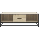 vidaXL Klubska mizica sonoma hrast 100x57x35 cm inženir. les in kovina | Shoptok.si