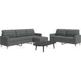  3-dijelni set sofa s tabureom tamnosivi od tkanine | shoptok.hr