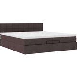  Otomanski posteljni okvir z vzmetnicami rjav 200x200 cm blago, (21653407) | Shoptok.si