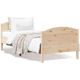 vidaXL Posteljni okvir z vzglavjem 100x200 cm trdna borovina Cene