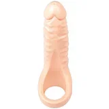 Double F - realistični dildo z obročkom za penis (naravni)