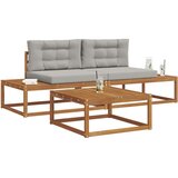  Set vanjskih sofa s jastukom 3 Komad Prirodna i svijetlo siva | shoptok.hr