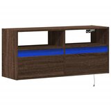  Zidni TV ormarić s LED svjetlima smeđa boja hrasta 100x31x45 cm | Eponuda.com
