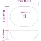  Nadgradni umivaonik sivo-plavi ovalni 47 x 33 x 13 cm keramički | shoptok.hr