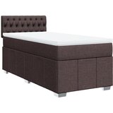 vidaXL Box spring postelja z vzmetnico temno rjav 90x190 cm blago, (21309267) | Shoptok.si