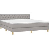 box spring s madracem LED svjetlosivi 160x200 cm tkanina | shoptok.hr