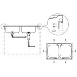  Kuhinjski sudoper s dva korita srebrni 800x600x155 mm čelični | shoptok.hr