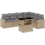 vidaXL 7-dijelni set vrtnih sofa od poliratana s jastucima bež | shoptok.hr
