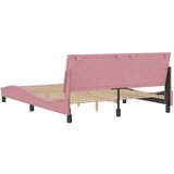  Posteljni okvir z vzglavjem roza 160x200 cm žamet, (21086341) | Shoptok.si